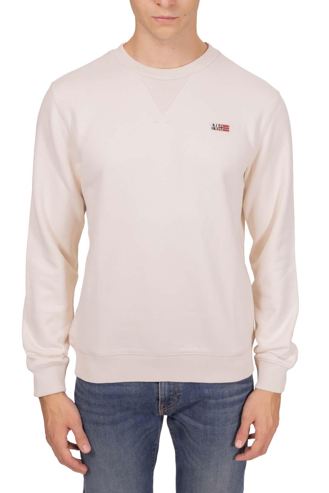 NAPAPIJRI - Sweat homme Buri à col rond vert sauge, taille XXL, couleur Ivoire 2/5