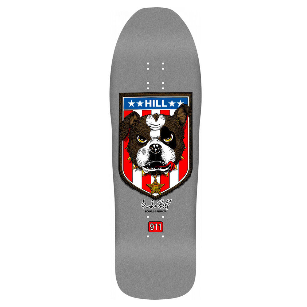 POWELL PERALTA Skateboard Deck Old School Powell Peralta Frankie Hill Bulldog Silver 10''