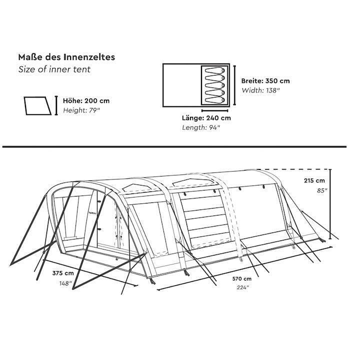 BISALA 5 | Tienda túnel familiar AIR para 5 personas 2/7