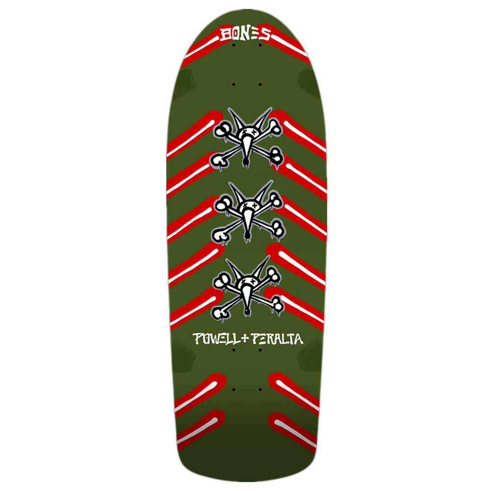 POWELL PERALTA Skateboard Deck Old School Powell Peralta Rat Bones Olive 10''