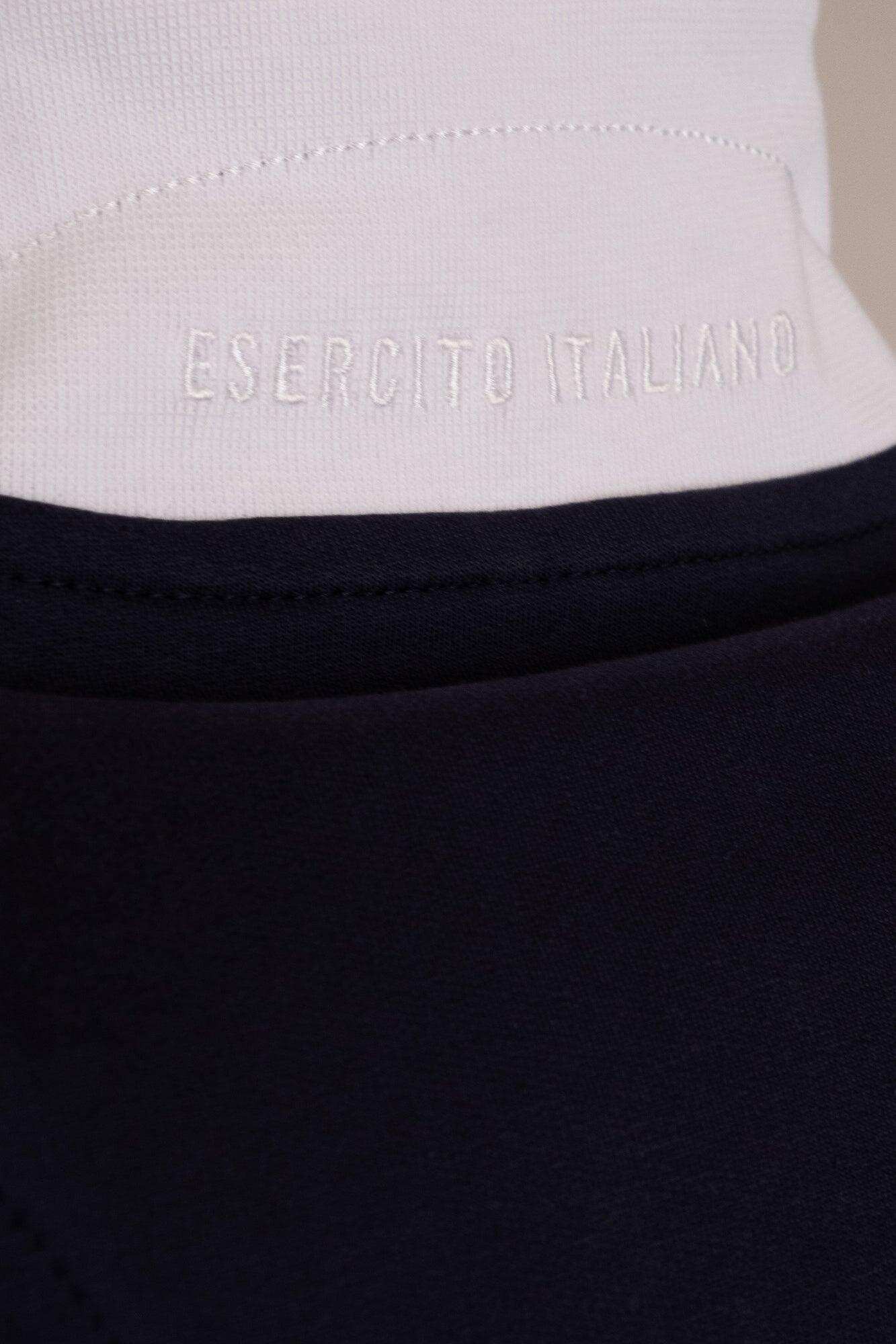Felpa Esercito con zip blu in cotone uomo 4/4