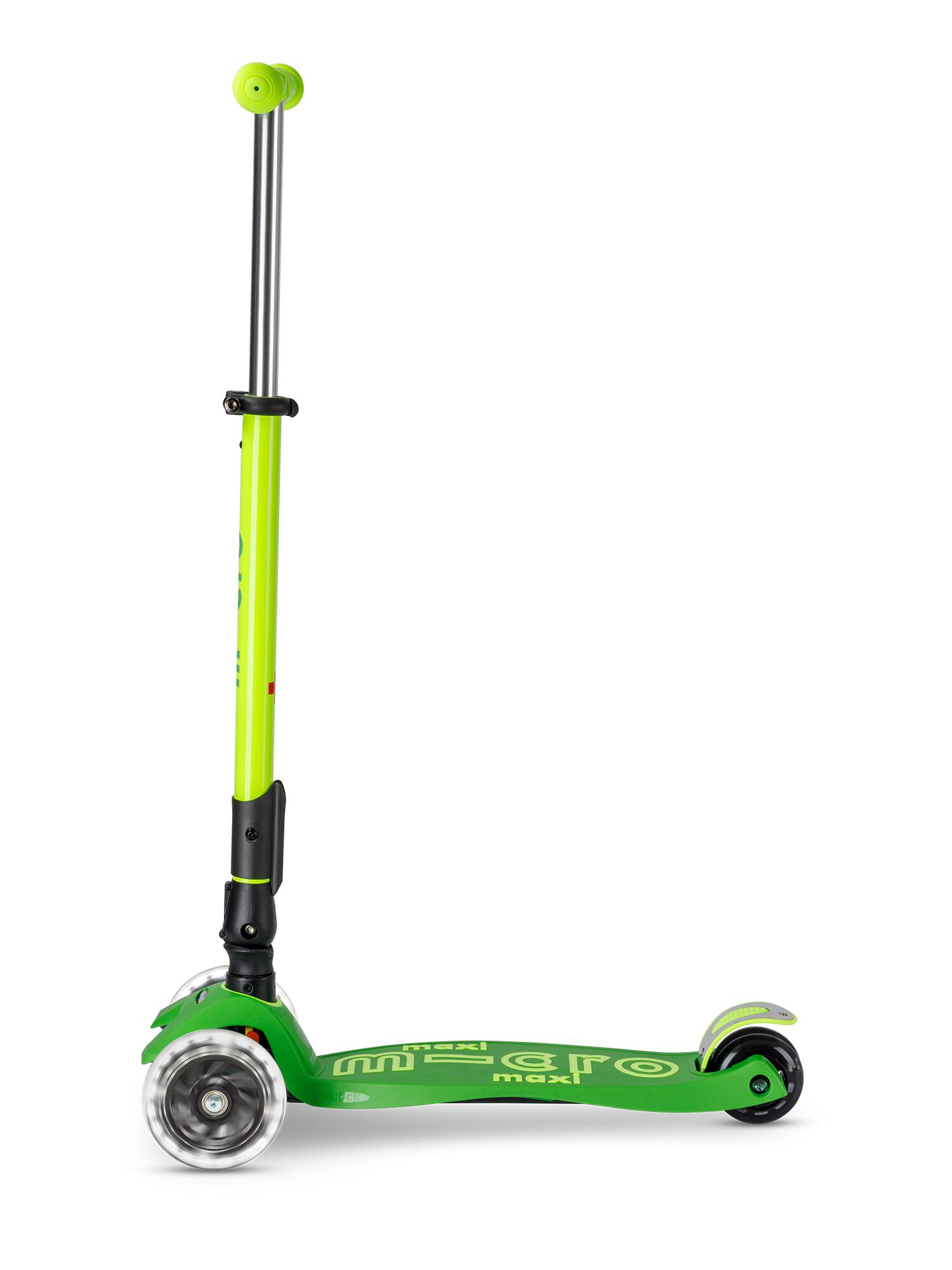 Patinete Infantil Micro Maxi Deluxe NEON Plegable LED Verde/Amarillo 5/7