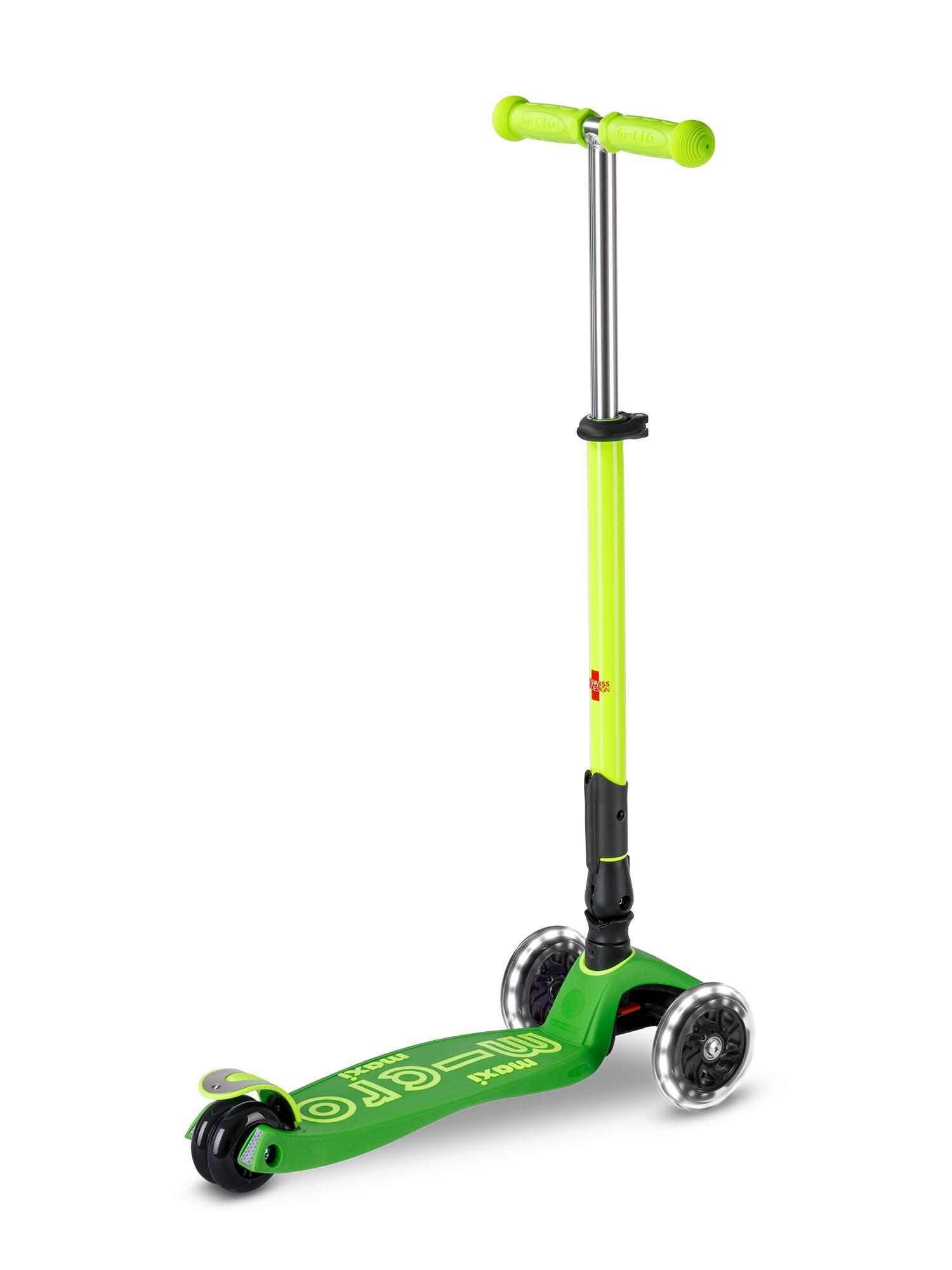 Patinete Infantil Micro Maxi Deluxe NEON Plegable LED Verde/Amarillo 4/7