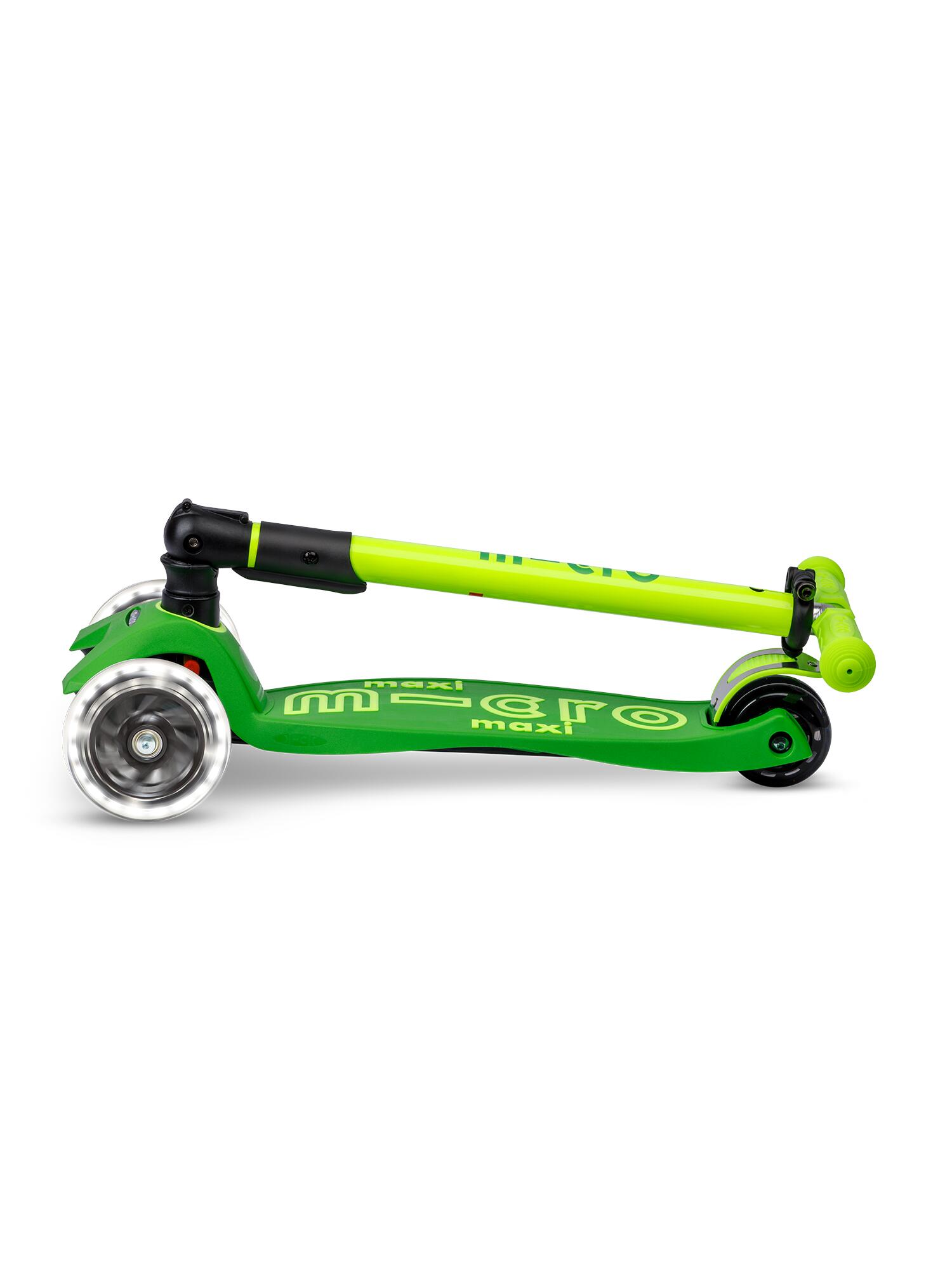 Patinete Infantil Micro Maxi Deluxe NEON Plegable LED Verde/Amarillo 6/7