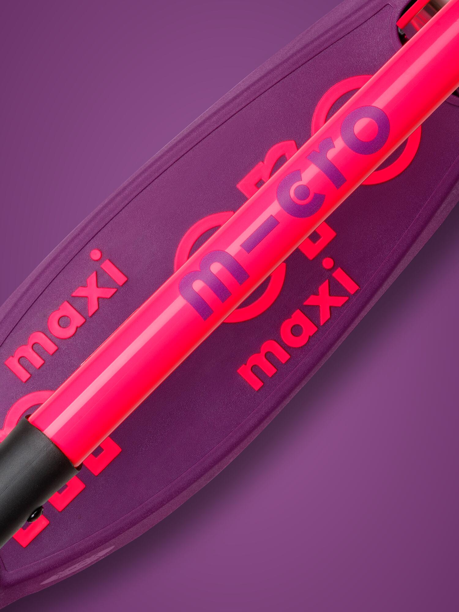 Patinete Infantil Micro Maxi Deluxe NEON Plegable LED Lila/Rosa 7/7