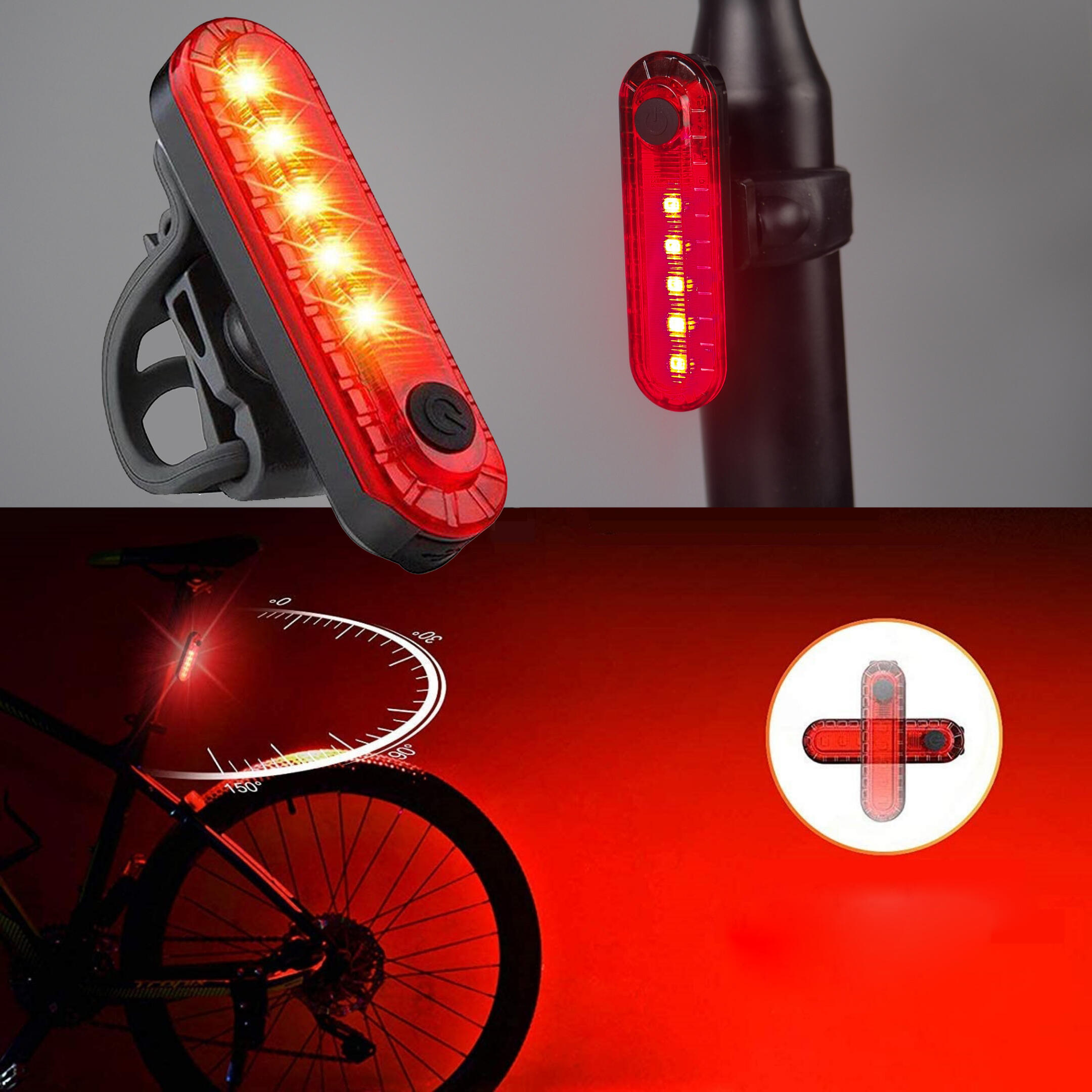 luces para bicicleta LED - luz delantera y trasera 3/7