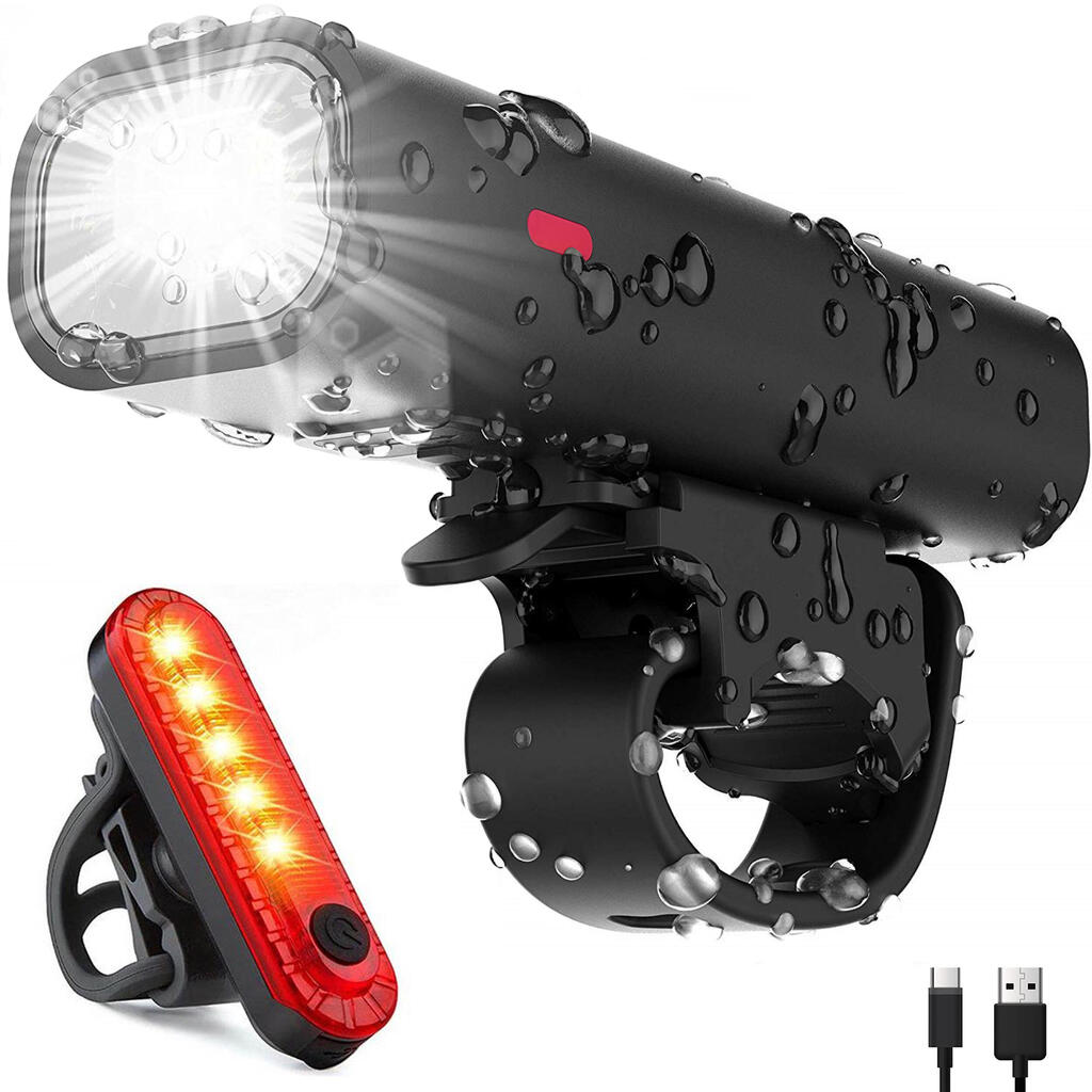 Tikkens Bike Lights Set LED – Front & Rear Bicycle Light – USB-C Rechargeable