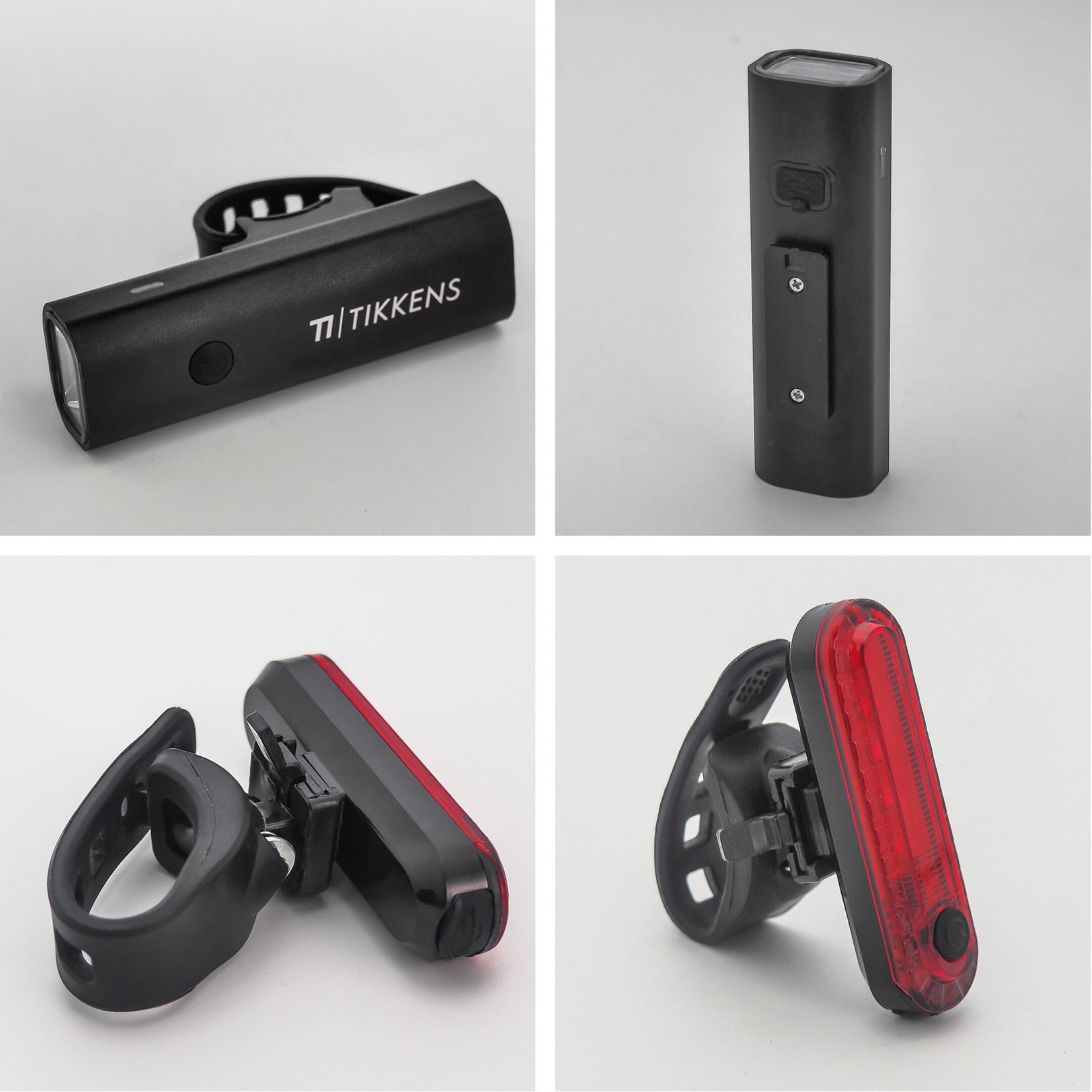 Kit Éclairage LED Pour Vélo - Phare Avant Rouge, Feu Arrière Clignotant, Klaxon 8 Mélodies - Facile à Installer