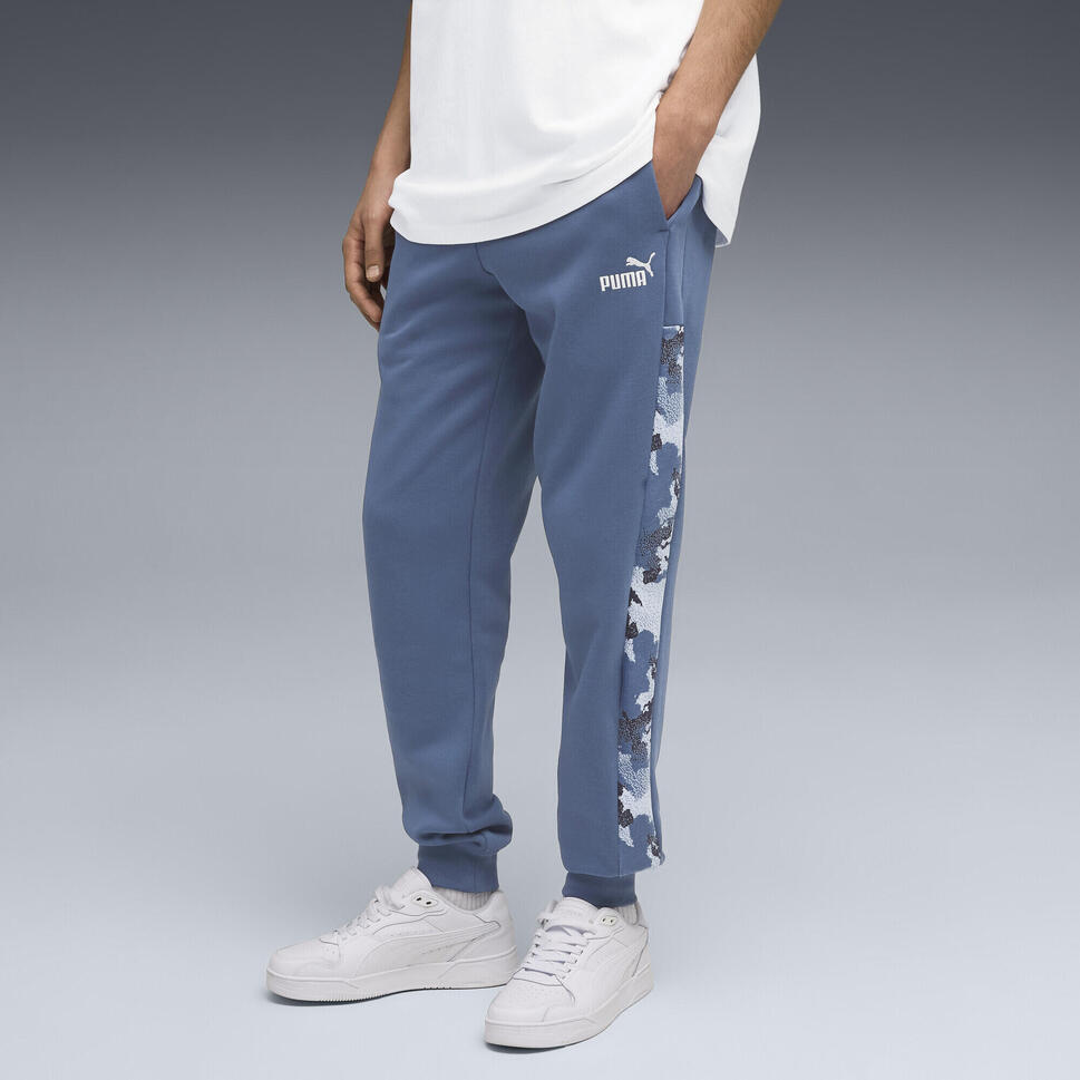 Męskie spodnie dresowe Essentials Camo PUMA Dark Indigo Blue