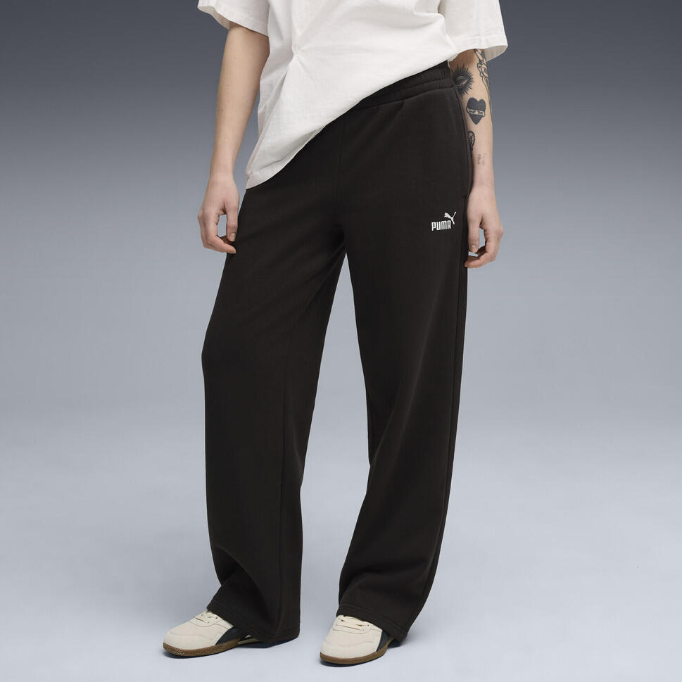 Damskie spodnie z prostymi nogawkami i małym logo No. 1 Essentials Comfort PUMA