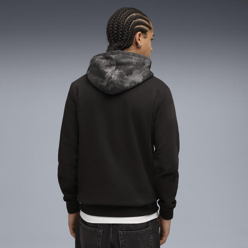 Pulover alergare bărbați camuflaj Essentials Camo Hoodie, albastru PUMA