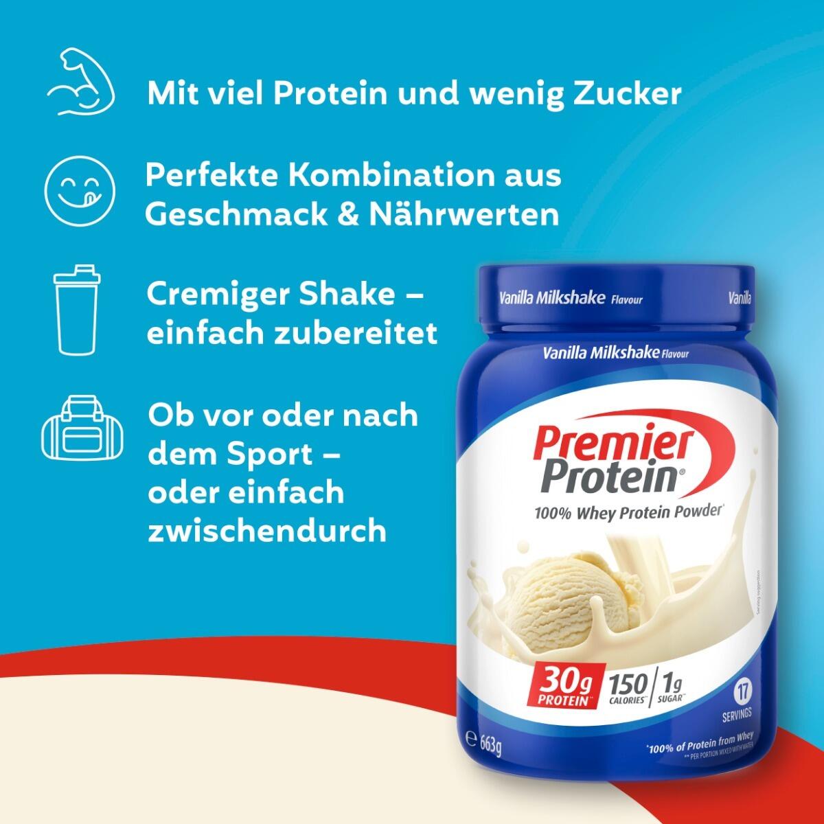 100% Whey Protein Powder 663g Vanilla Milkshake 4/6