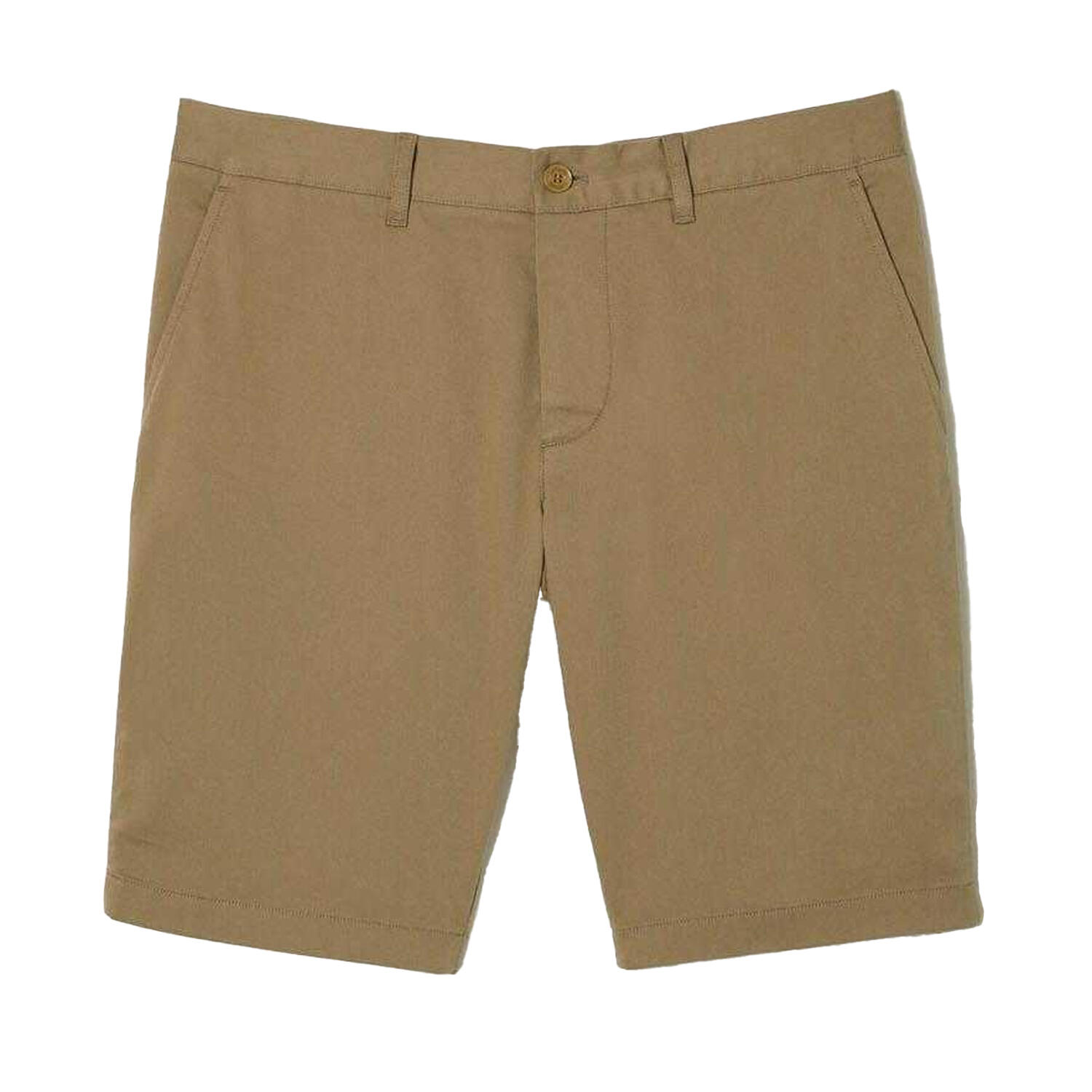 LACOSTE Mens Cotton Stretch Slim Casual Shorts (Brown)