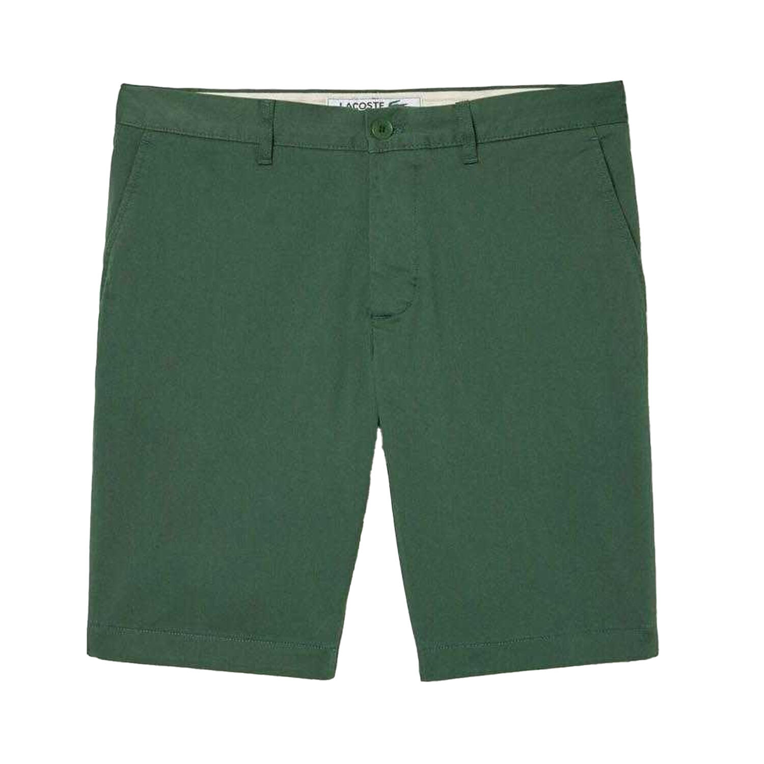 LACOSTE Short Lacoste Casual Uomo verde gabardine elasticizzata