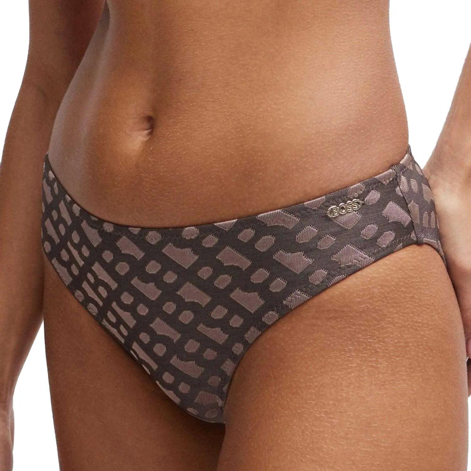 Womens/Ladies Monogram Jacquard Bikini Bottoms (Brown) 4/4