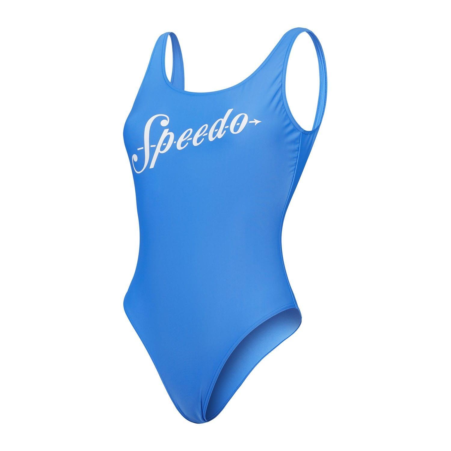 SPEEDO Womens/Ladies Logo UBack One Piece Swimsuit (Blue)
