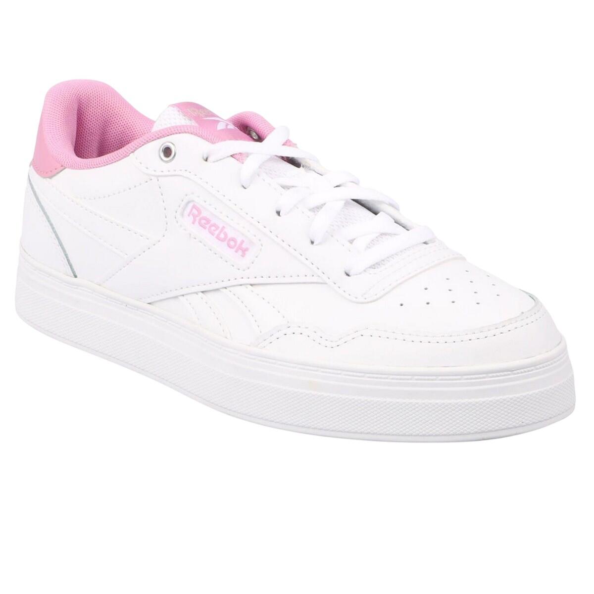 REEBOK Unisex Adult Court Advance Bold Leather Trainers (White/Pink)