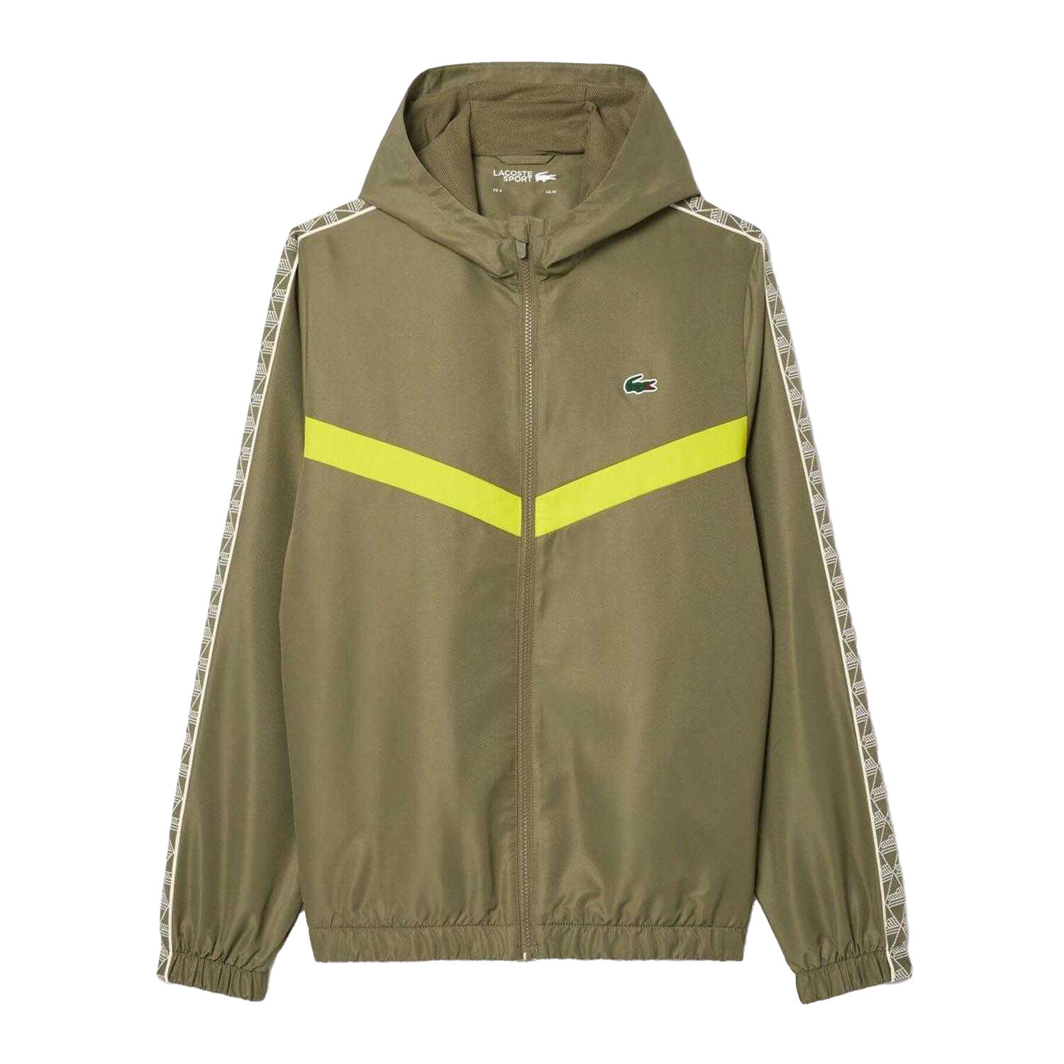 LACOSTE Mens Monogram Tennis Track Jacket (Khaki Green)