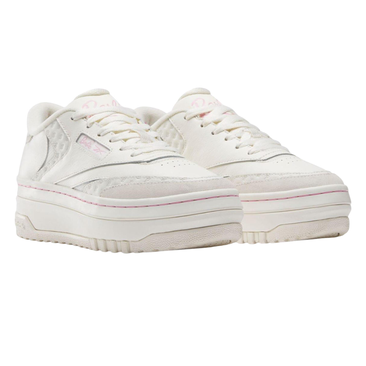 REEBOK Unisex Adult X Barbie Club C Leather Trainers (White/Pink)