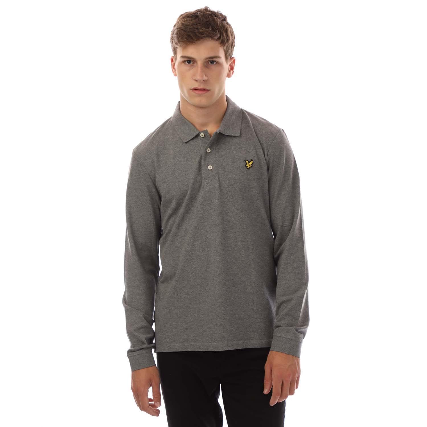 LYLE AND SCOTT Mens LongSleeved Polo Shirt (Grey)