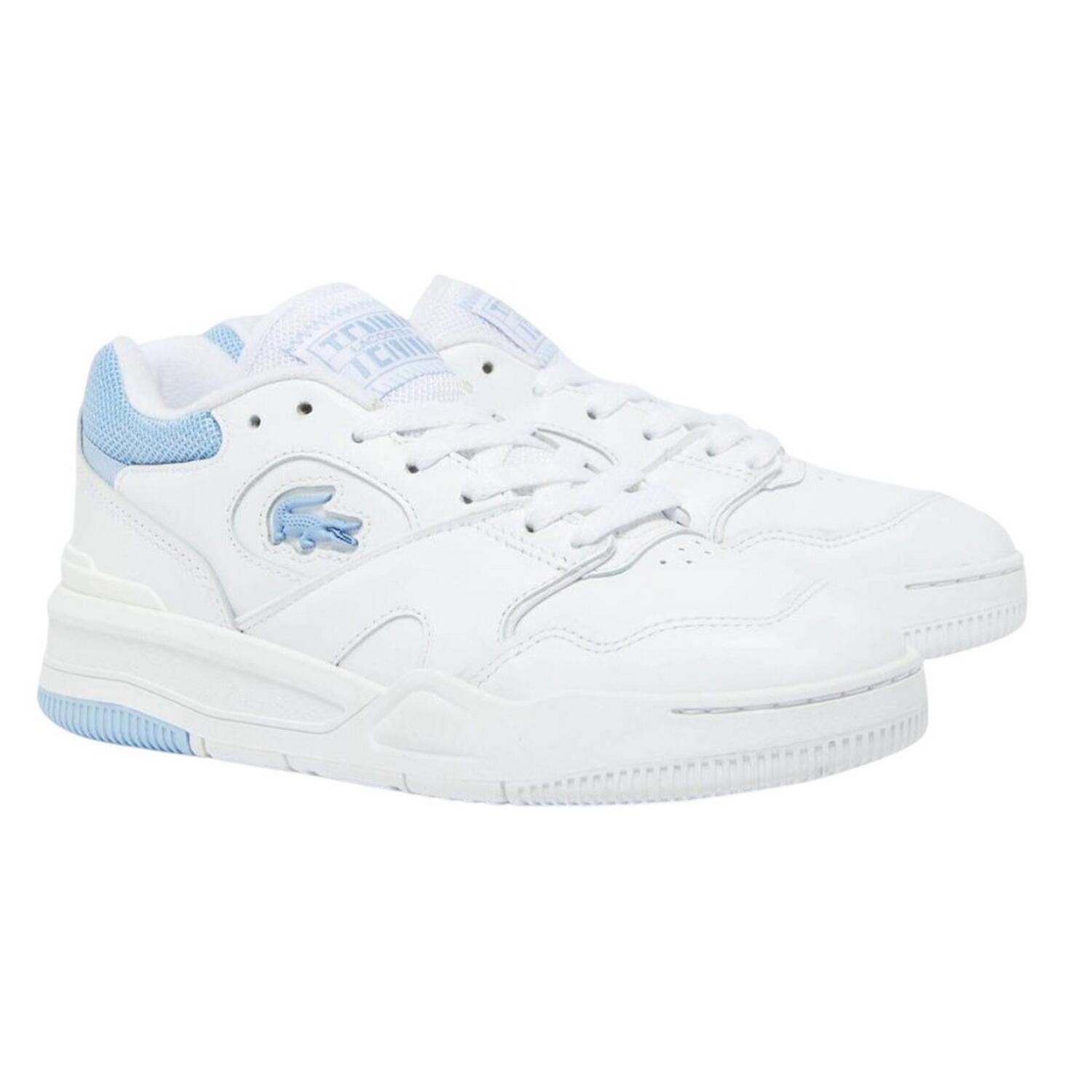 LACOSTE Womens/Ladies Lineshot Leather Trainers (White/Blue)