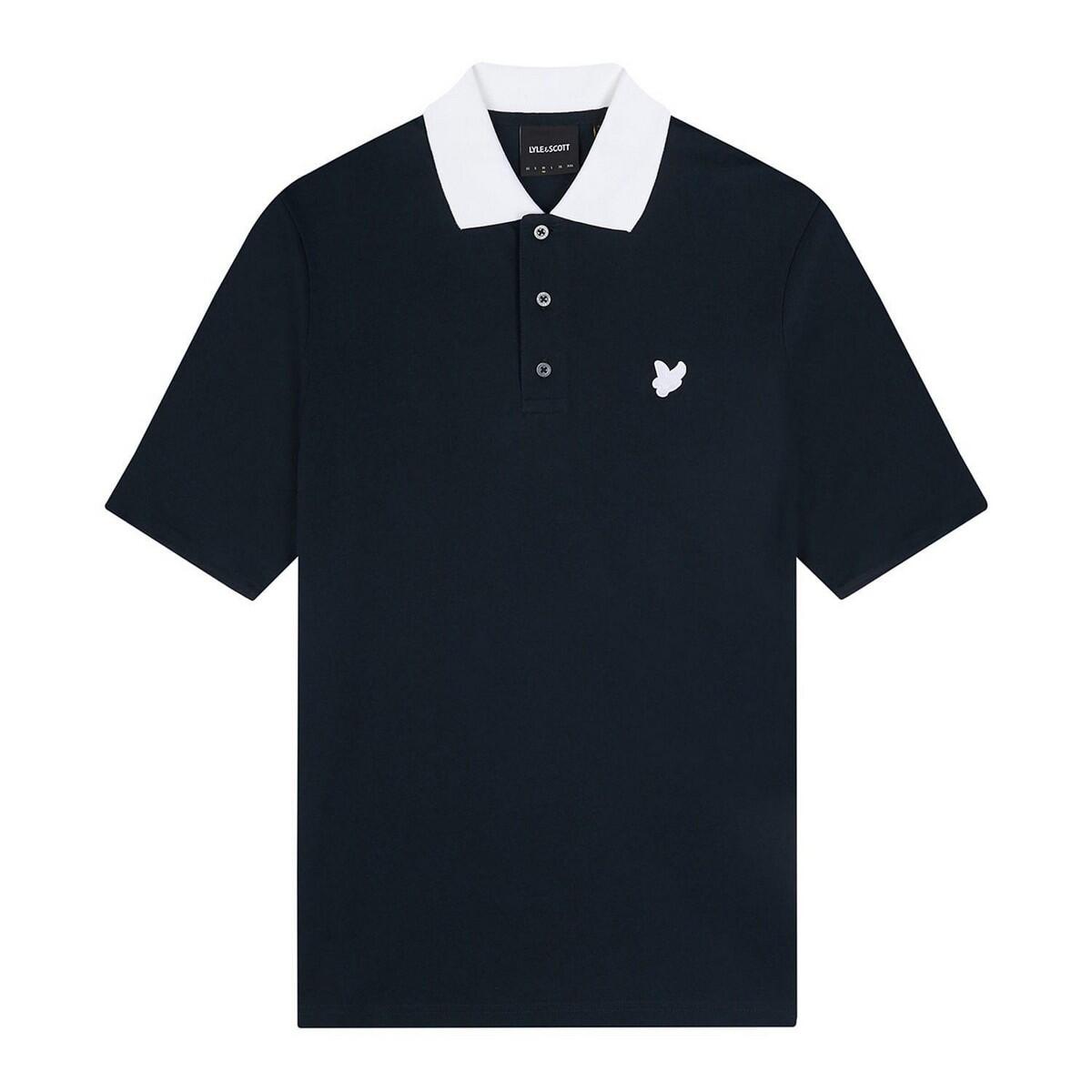 LYLE AND SCOTT Mens Tonal Ringer Polo Shirt (Navy)