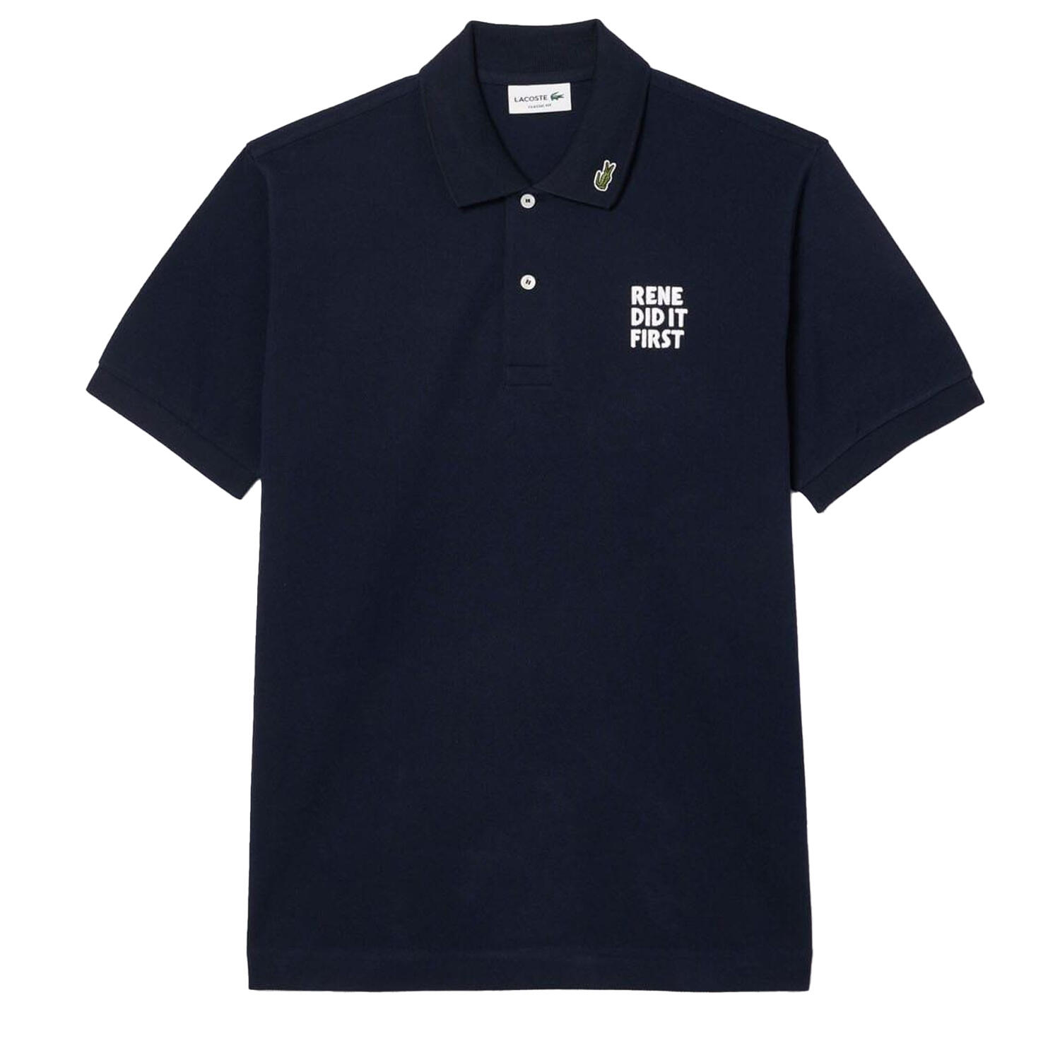 LACOSTE Mens L.12.12 Text Classic Polo Shirt (Navy)