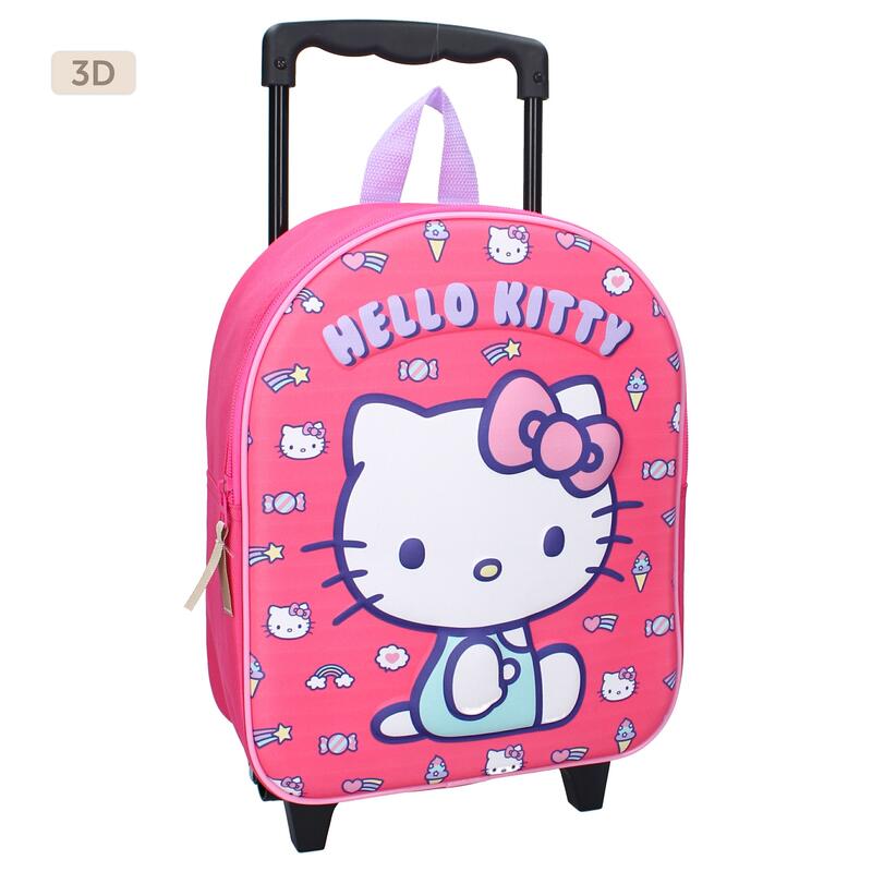 Rucsac tip Troler, 3D, cu un compartiment, 32x26x11 cm, Hello Kitty