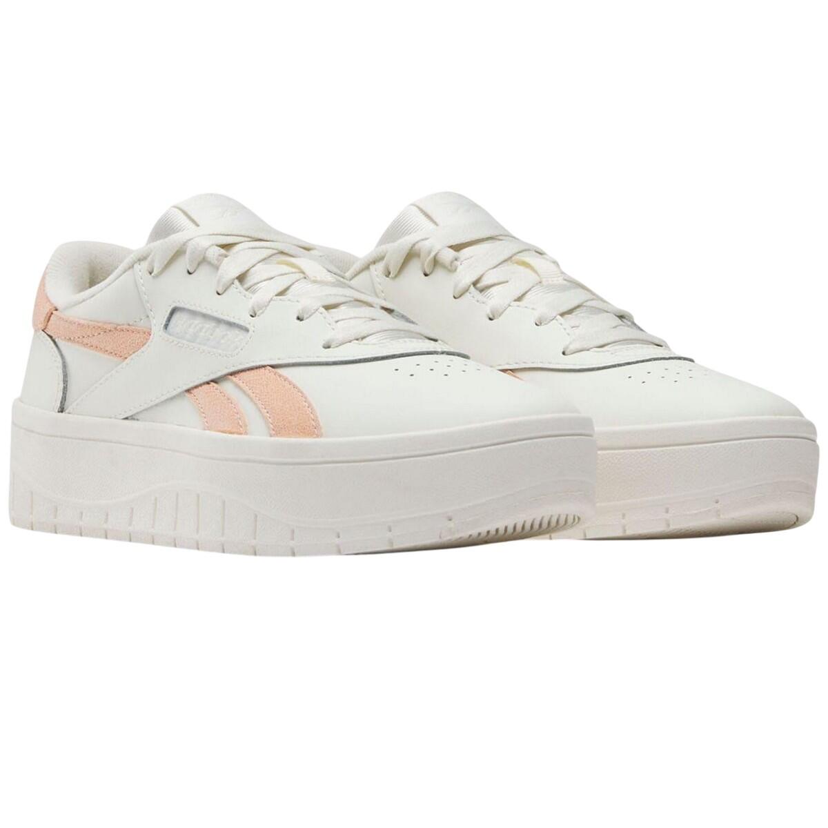 REEBOK Womens/Ladies Court Advance Surge Leather Trainers (White/Pink)