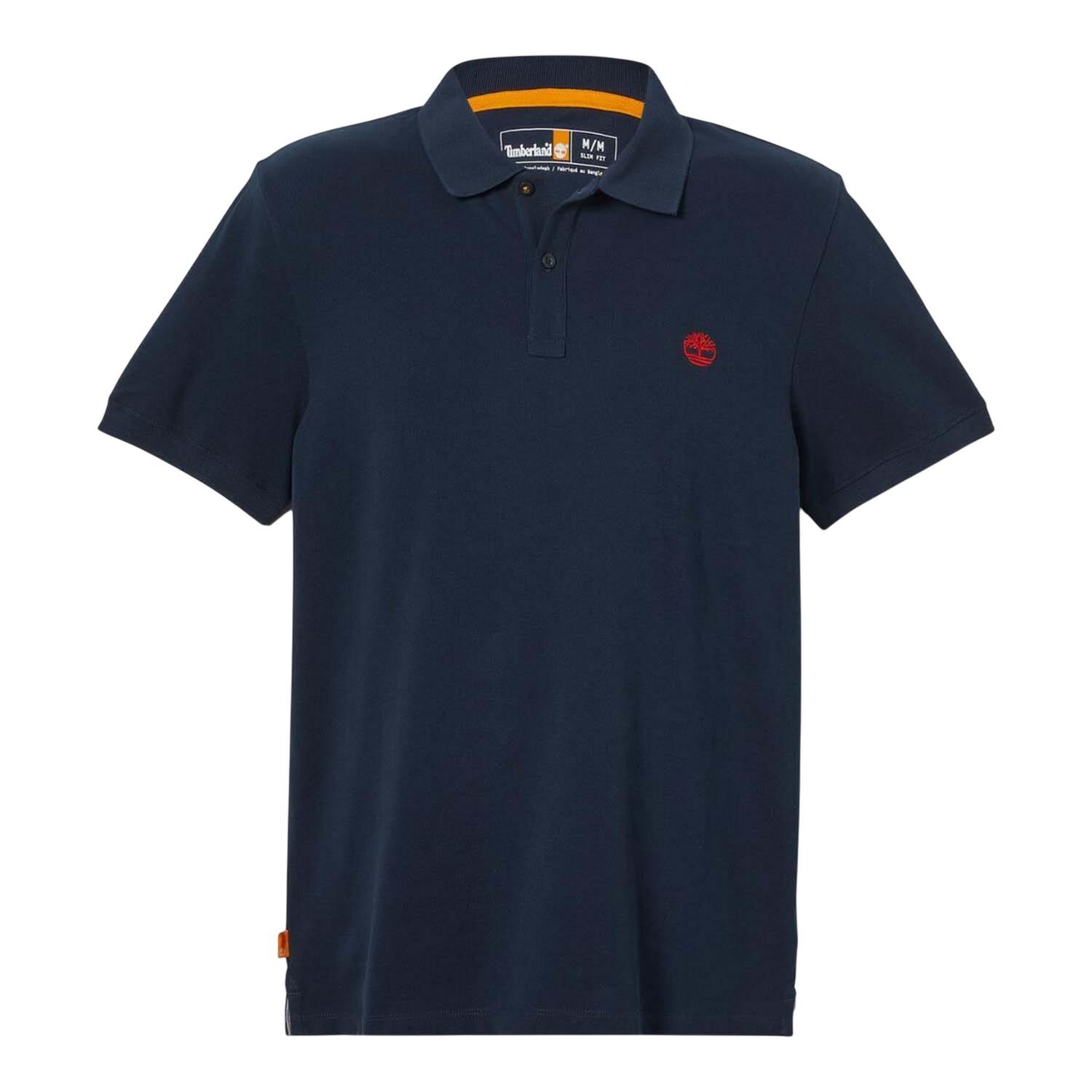 TIMBERLAND Mens Oyster River Logo ShortSleeved Polo Shirt (Navy)