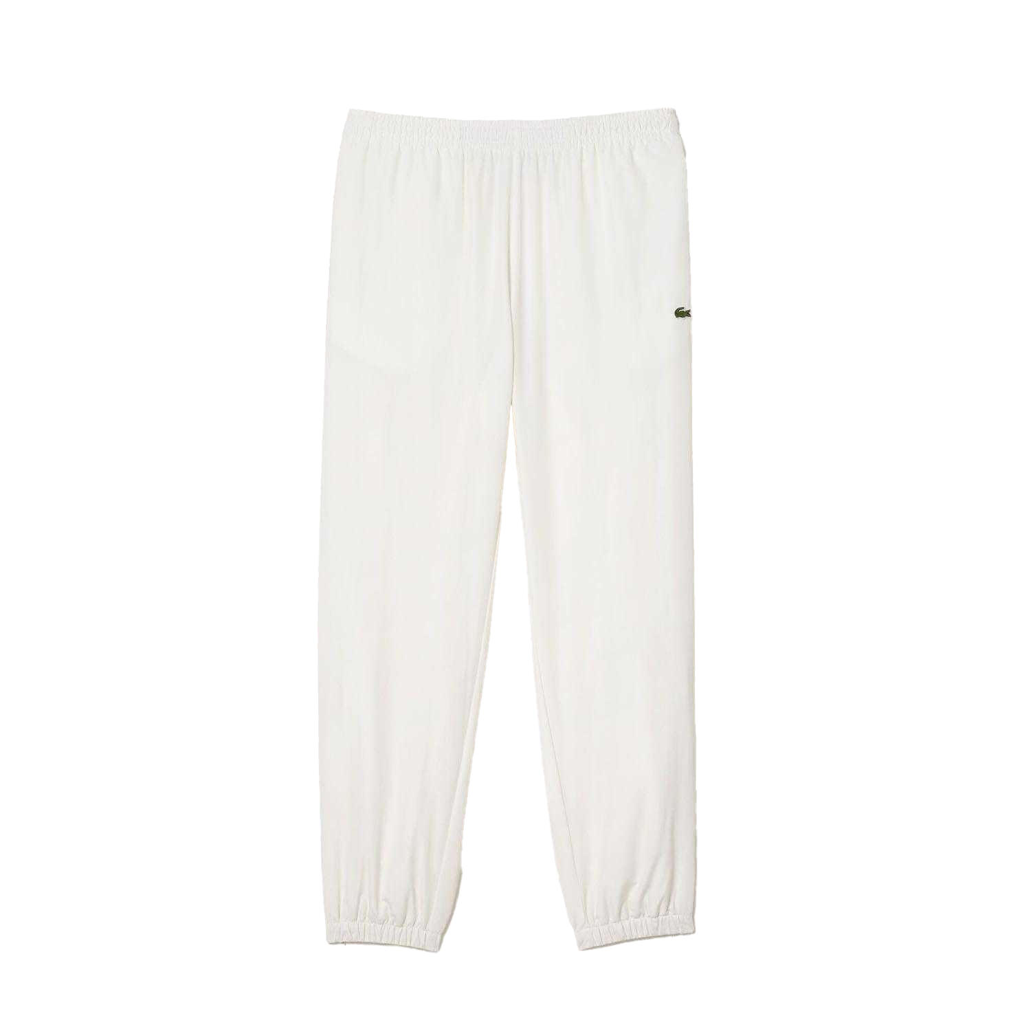 LACOSTE Pantaloni jogging uomo Lacoste bianchi in poliestere riciclato