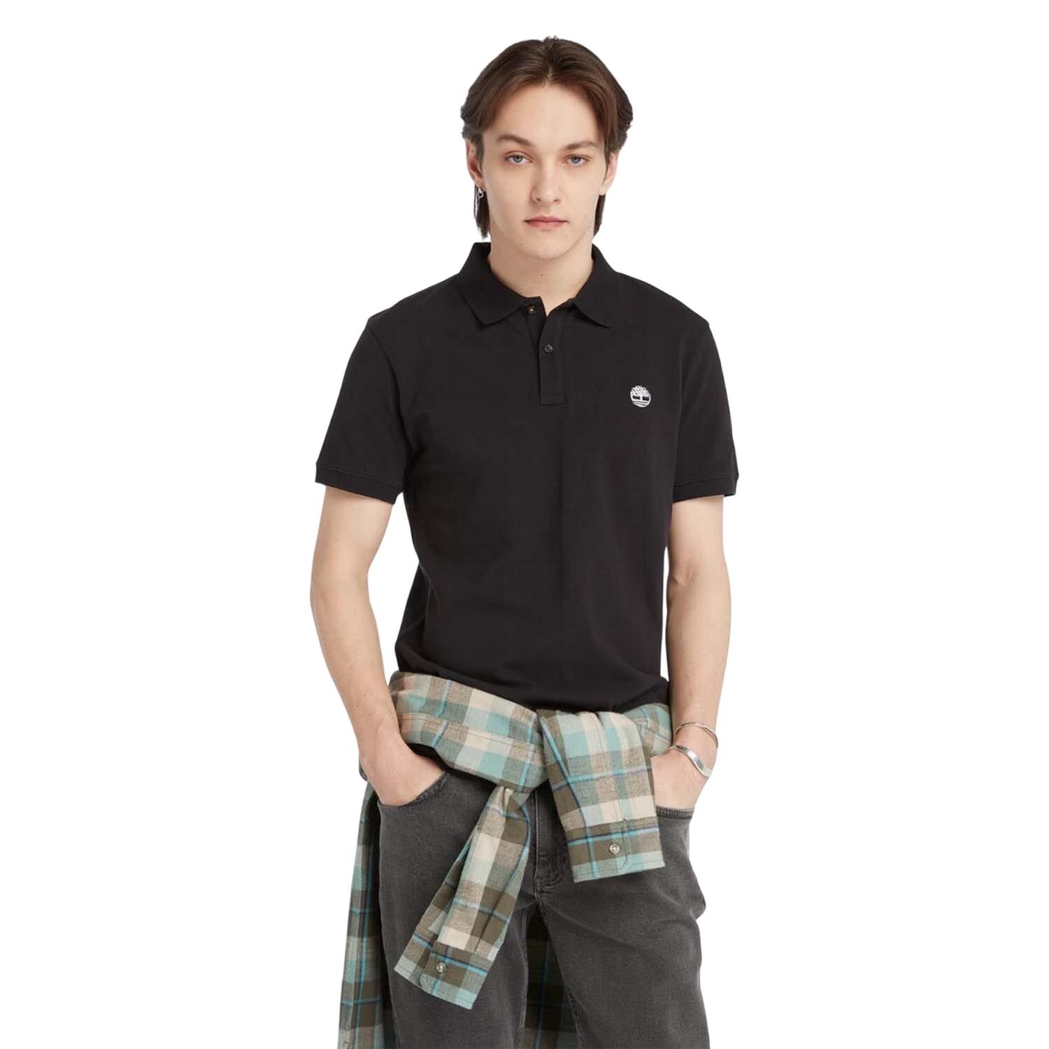 Maglietta Polo Logo Maniche Corte Uomo Timberland Oyster River Nero 4/4