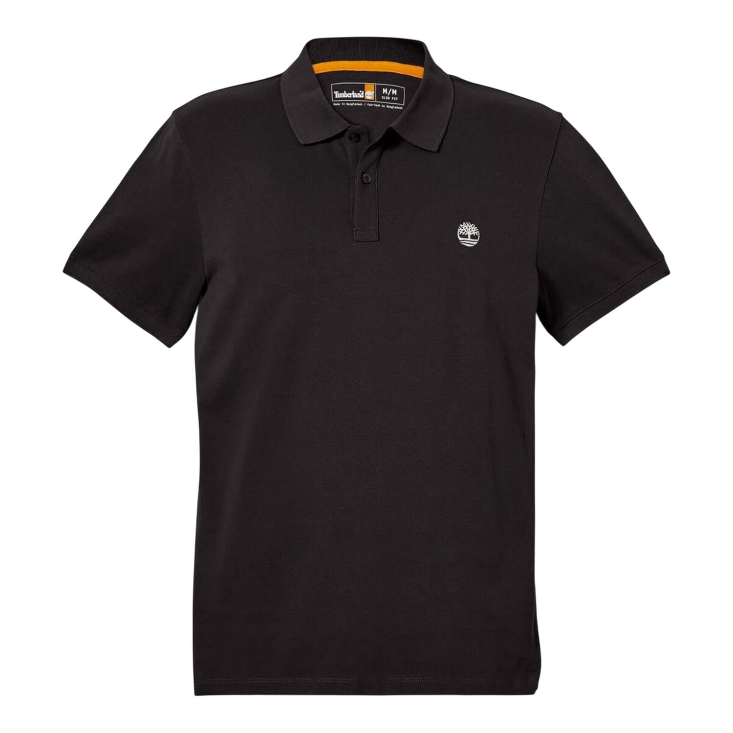 TIMBERLAND Mens Oyster River Logo ShortSleeved Polo Shirt (Black)