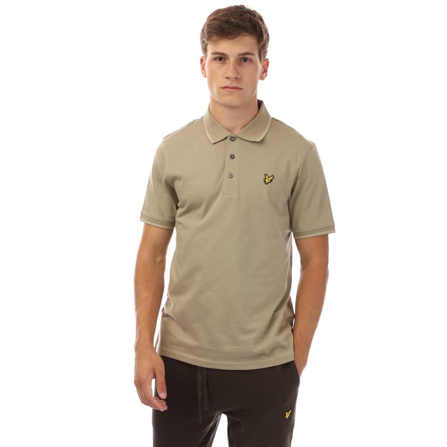 LYLE AND SCOTT Mens Tonal Tipped Polo Shirt (Beige)