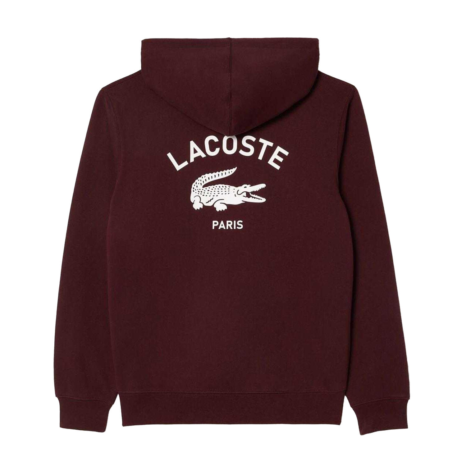 Felpa Con Cappuccio Stampa Posteriore Adulto Unisex Lacoste Rosso Marrone 2/3