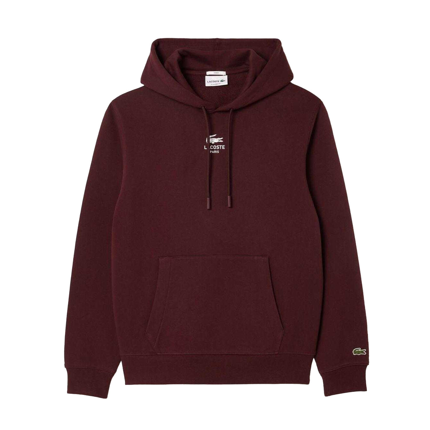 LACOSTE Felpa con cappuccio Lacoste Bordeaux 100% cotone, taglio regular