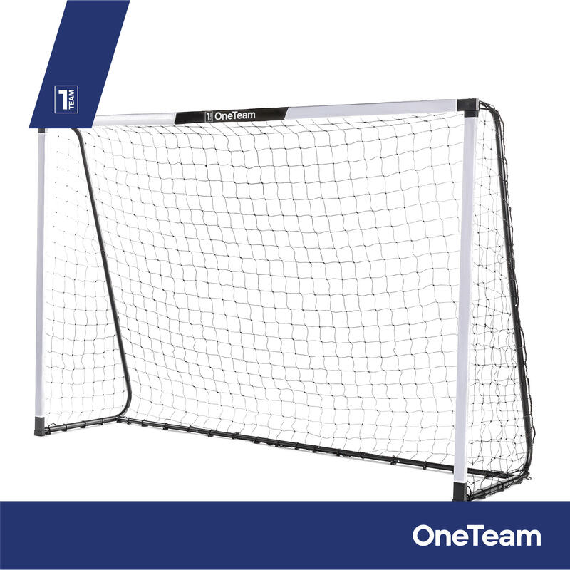 Bramka do piłki nożnej OneTeam One biała stal ocynkowana 300 x 160 x 90 cm