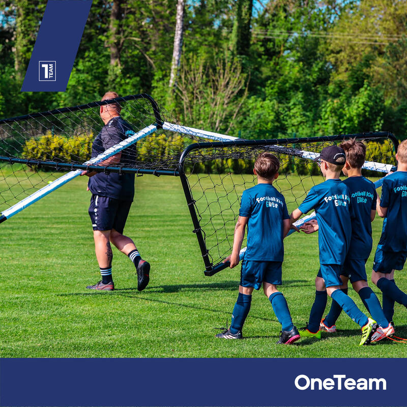 Bramka do piłki nożnej OneTeam One biała stal ocynkowana 300 x 160 x 90 cm