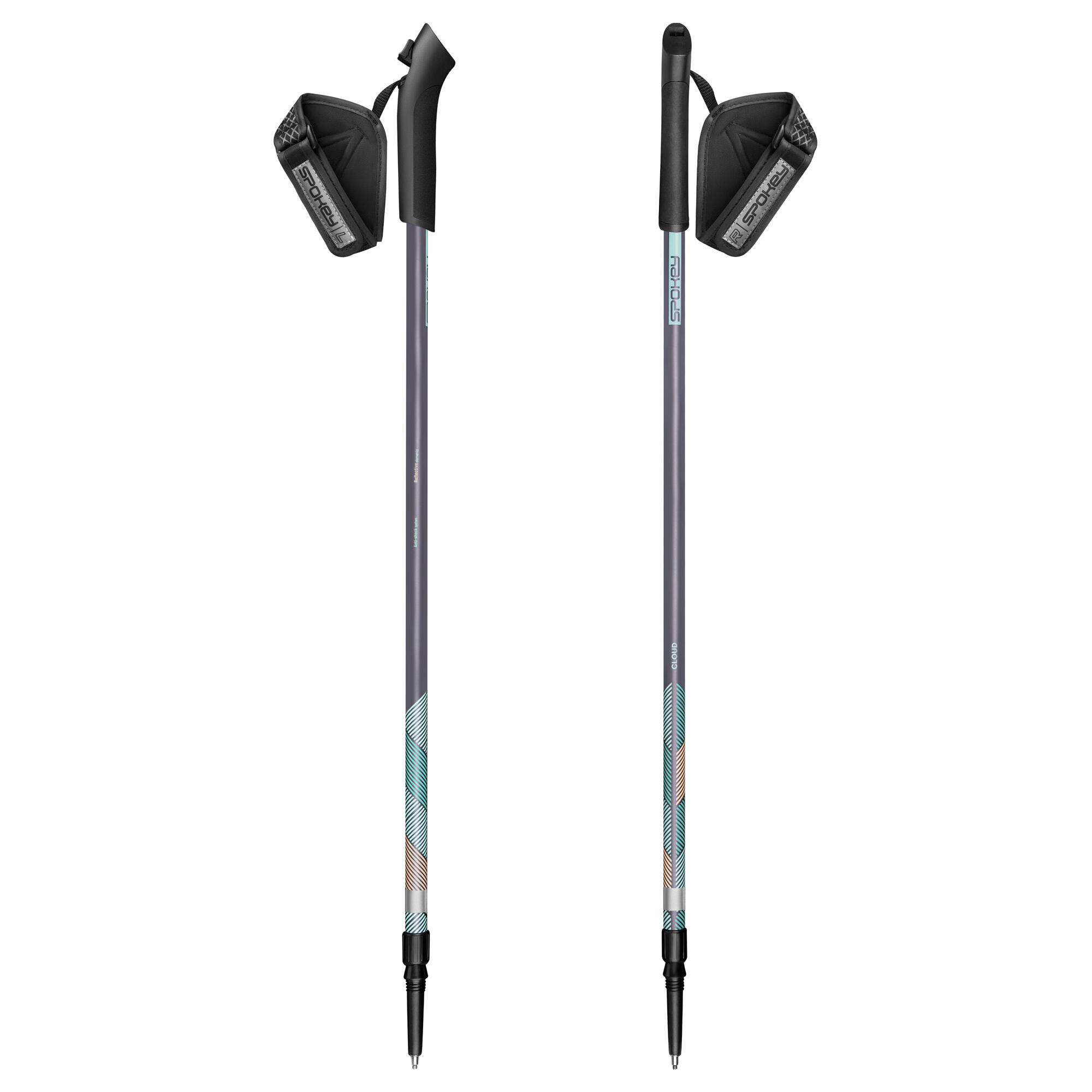 Kije Nordic Walking teleskopowe z amortyzacją Spokey Cloud 2/5