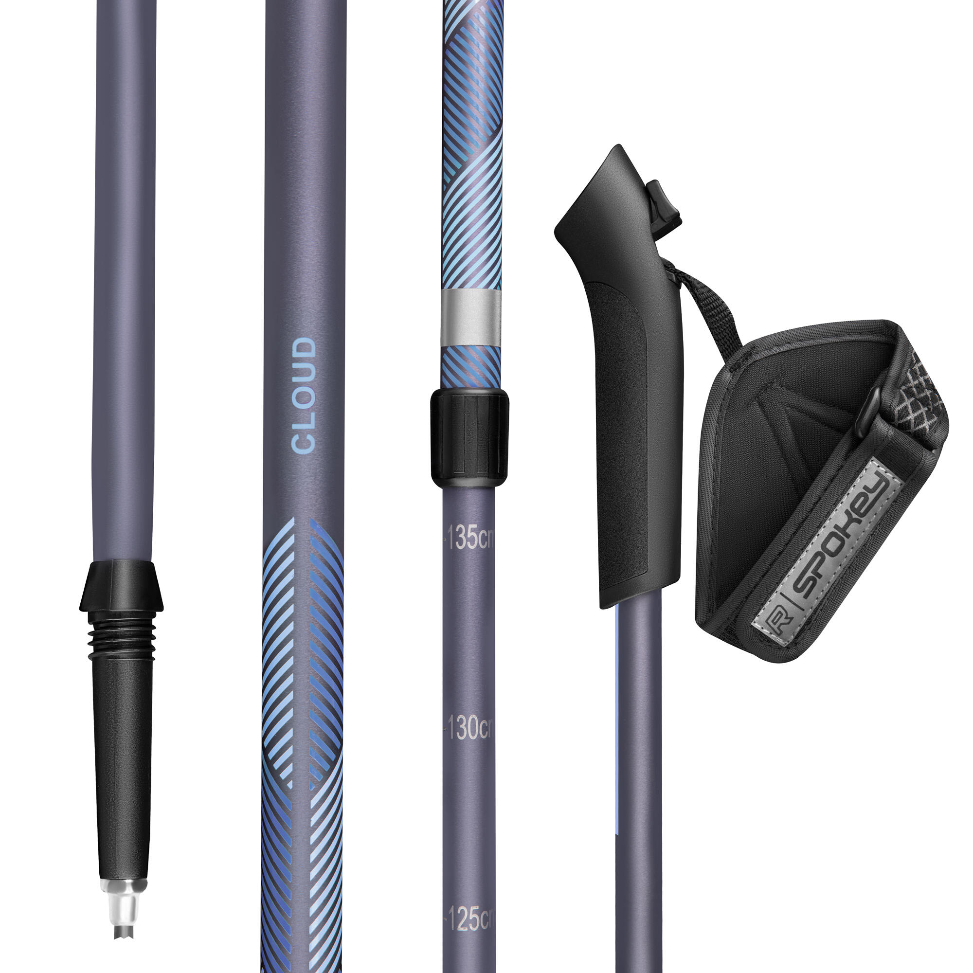 Kije Nordic Walking teleskopowe z amortyzacją Spokey Cloud 3/5