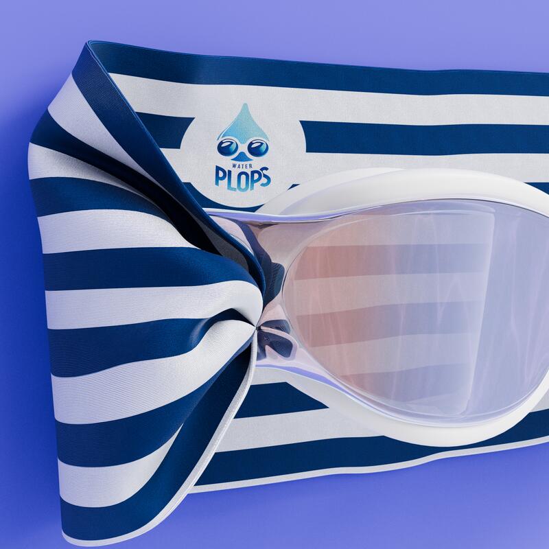 Lunettes Adulte Unisexe Natation Blanc - Bandeau Marinière - Verres Mirroir 7/7