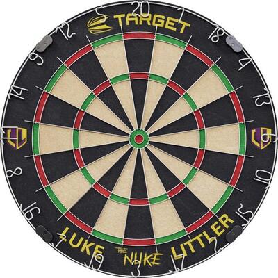 Luke littler dartbord set met 6 dartpijlen en werplijn