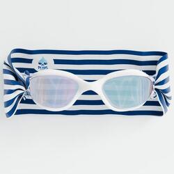 Lunettes Adulte Unisexe Natation Blanc - Bandeau Marinière - Verres Mirroir