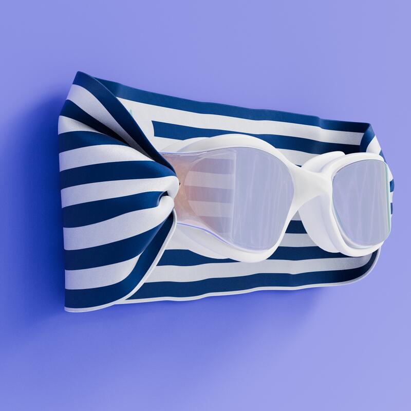Lunettes Adulte Unisexe Natation Blanc - Bandeau Marinière - Verres Mirroir 6/7