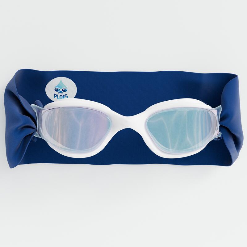WATERPLOPS Occhialini nuoto adulto – Età 11+ – Bianco –Bandana Navy