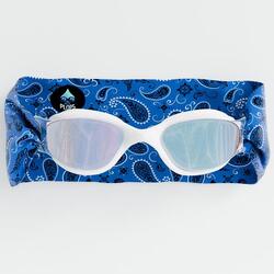 Lunettes Adulte Unisexe Natation Blanc - Bandeau Bandana Navy - Verres Mirroir