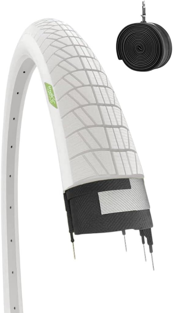ECOVELO Copertone bianco 20X1.75 + camera, pneumatico 20 X 1.75 bici  graziella EV