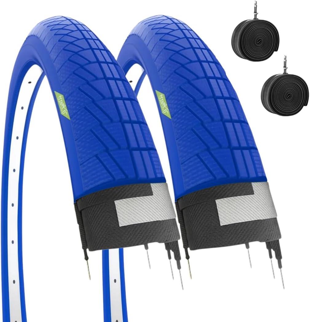 ECOVELO 2 copertoni blu 20x1.75 + camere, pneumatici bici 20 x 1.75 graziella EV