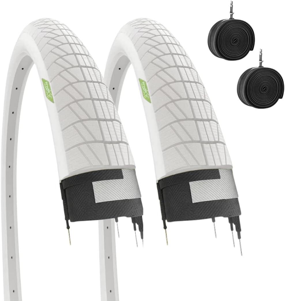 ECOVELO 2 copertoni bianchi 20x1.75 + camere, pneumatici bici 20 x 1.75 graziella EV