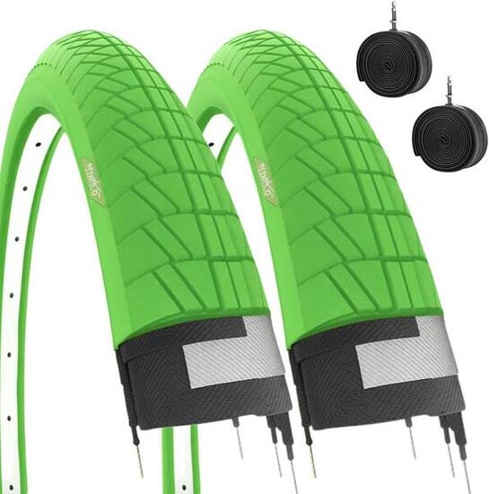 2 copertoni verdi 20x1.75 +camere pneumatici bici 20 x 1.75 graziella EV